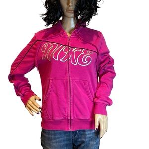 Nike Zippered Athletic Active Hooded Sweatshirt Sweat Shirt Top Size Large VGC
